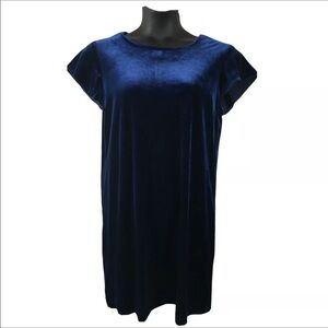 Cynthia Rowley Holiday velour Dress L Blue